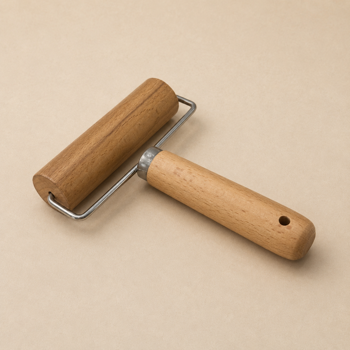 Compact Dough Roller with Handle – Beech Wood Rolling Pin - Sourdough Supply Co.