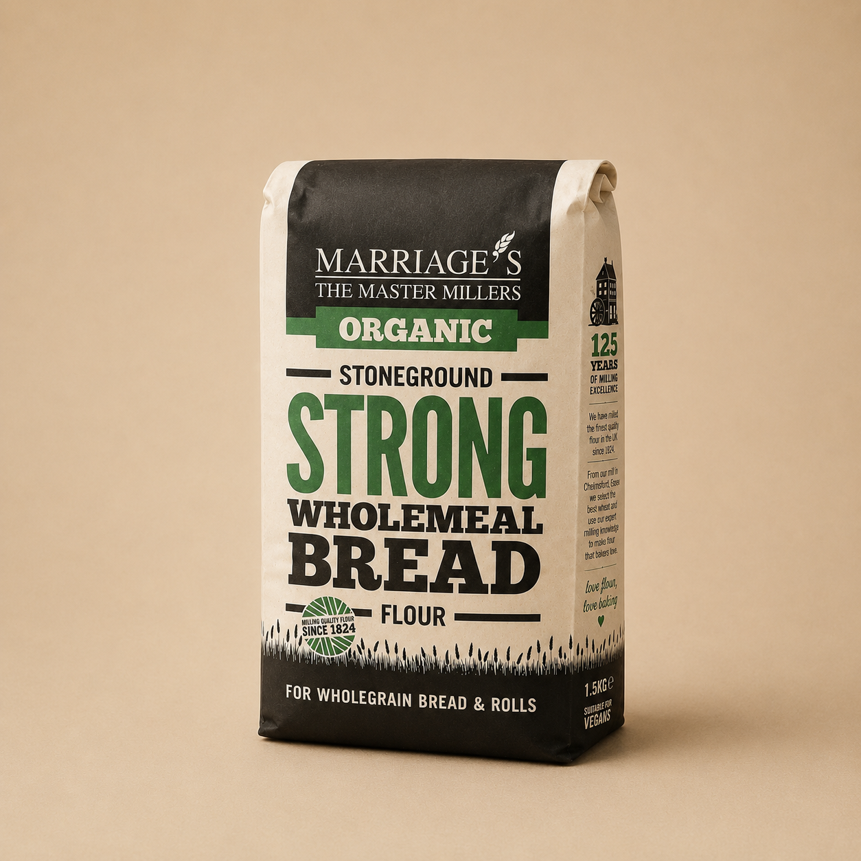 Marriage's Organic Strong Stoneground Wholemeal Bread Flour 1 kg